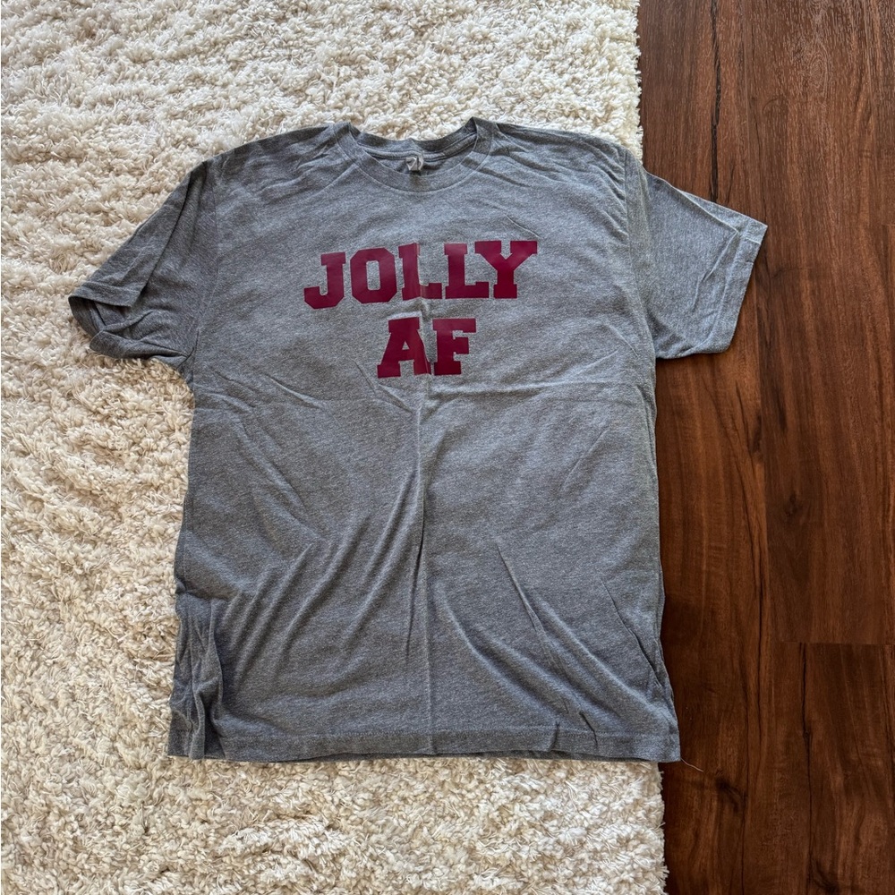 New Look Gray Tee with Bold Red Print